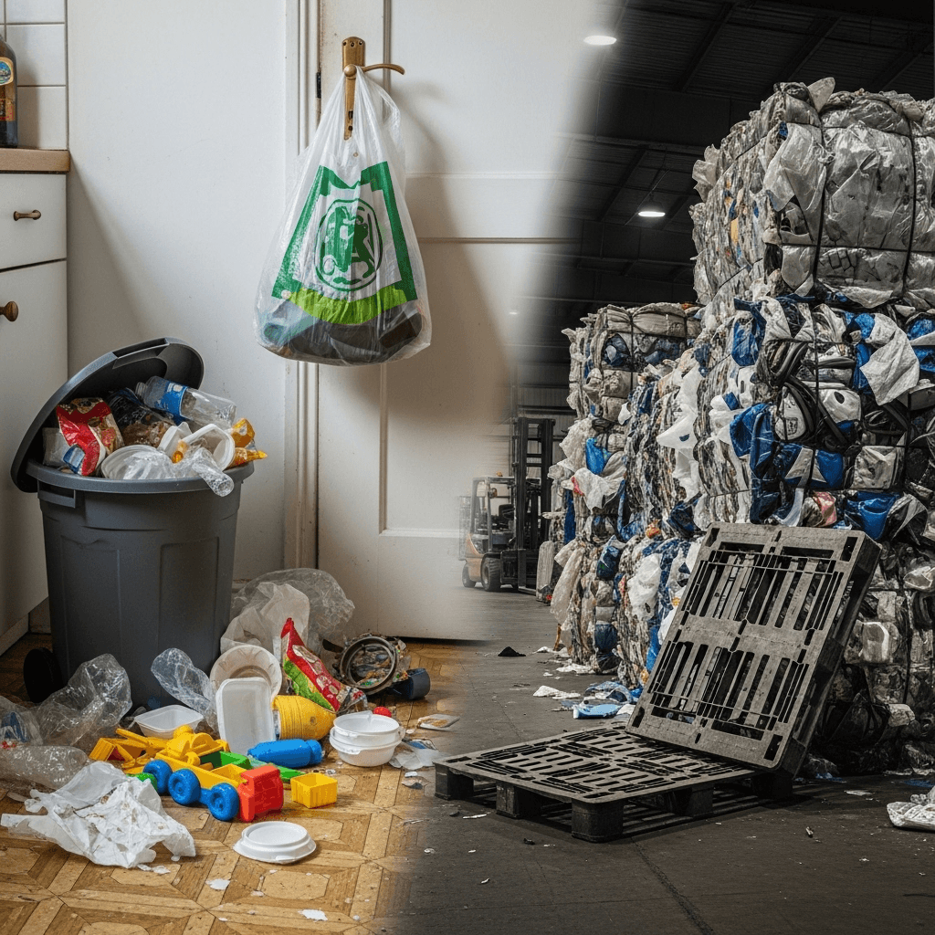 An image of Plastics for recycling